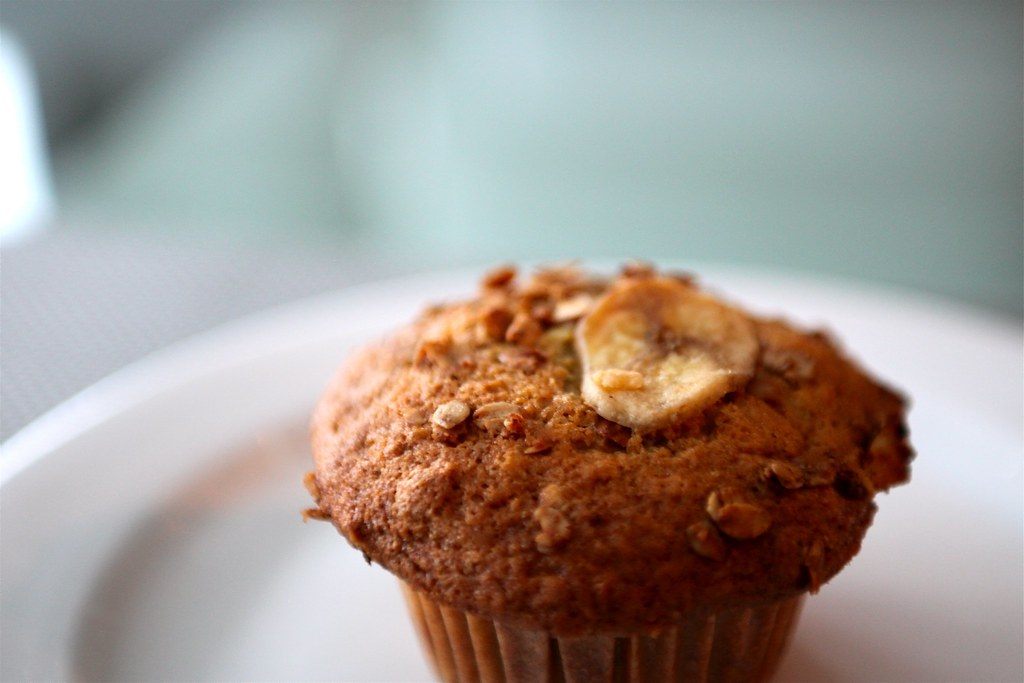 A photo of banana muffins