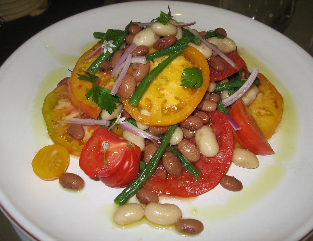 A photo of three bean salad