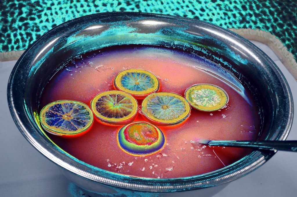 A photo of punch bowl drink