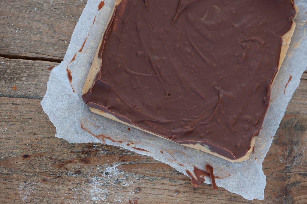 A photo of peanut butter squares