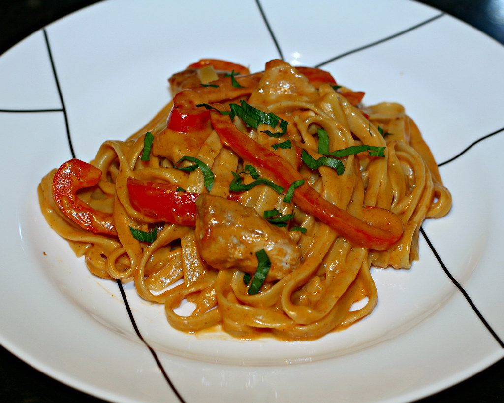 A photo of fettuccine alfredo pasta
