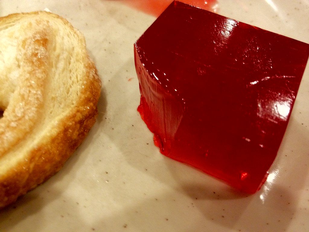A photo of jello cubes