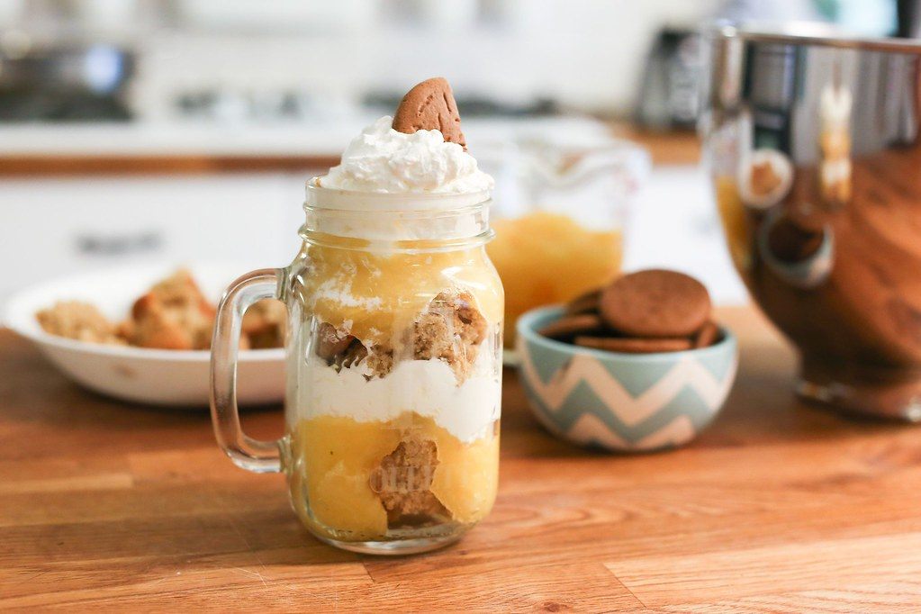 A photo of trifle dessert glass