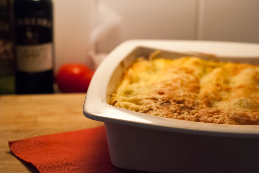 A photo of lasagne