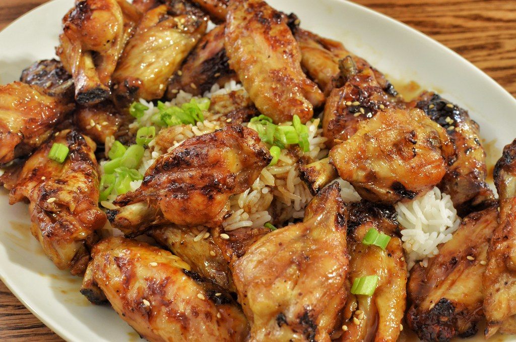 A photo of roast chicken glazed