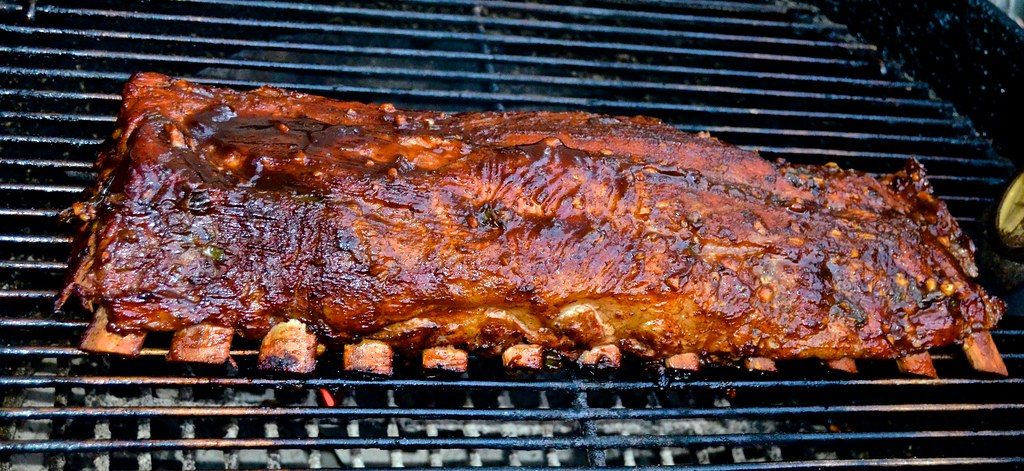 A photo of pork ribs barbecue