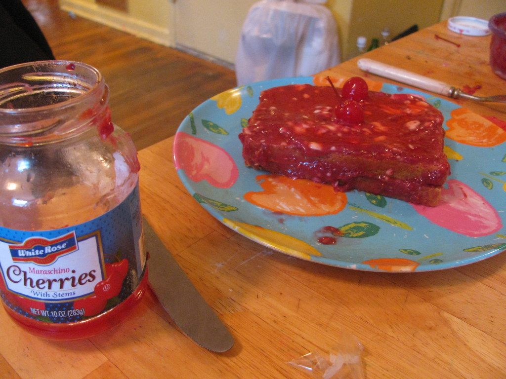 A photo of layered jelly dessert