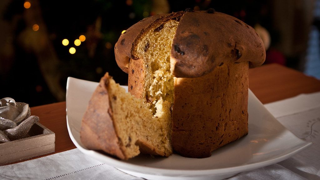 A photo of christmas cake slice